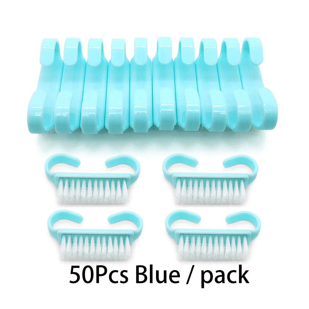 10/20/50/100pcs Nail Cleaning Brush Set - Handle Grip Fingernail Scrubber Tools for Men & Women Manicure Care