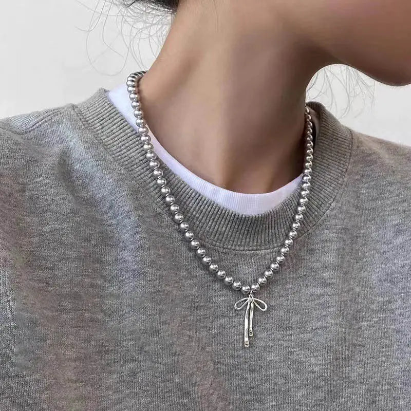 Women's Elegant Pearl Pendant Necklace - Fashion White Imitation Pearl Choker for Weddings & Special Occasions