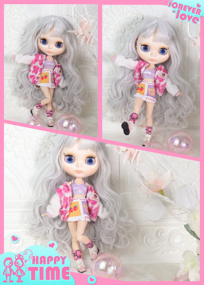 ICY DBS Blyth Doll – 1/6 BJD Customized Nude Joint Body, White Skin Glossy & Matte Face, 30cm Girl Toy Gift