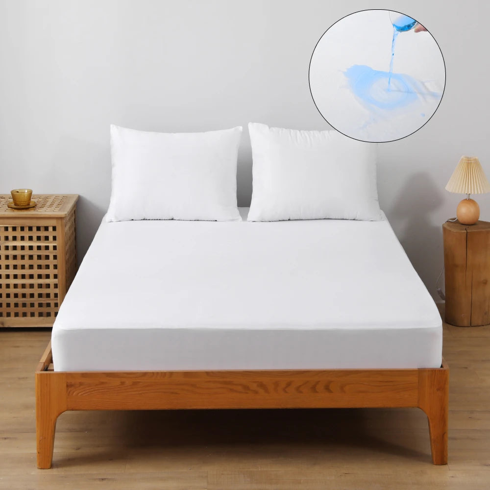 Waterproof Mattress Protector Cover - Ultra-Soft Breathable Knitted Fitted Bed Sheet Bedroom Essential