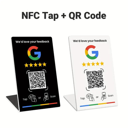 NFC 215 Google Review Card - Programmable 13.56MHz NFC Stand with QR Code