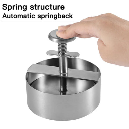 304 Stainless Steel Hamburger Press - Manual Burger Patty Maker for Grilling - Kitchen Meat Mold