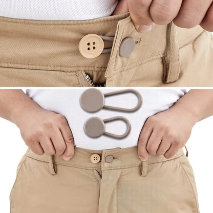 Flexible Waist Extenders for Jeans & Pants - 15mm/18mm Buttons for Women & Men, Ideal for Pregnancy, Skirts - Model 87HA
