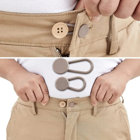 Flexible Waist Extenders for Jeans & Pants - 15mm/18mm Buttons for Women & Men, Ideal for Pregnancy, Skirts - Model 87HA