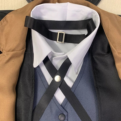 Nakahara Chuuya Cosplay Costume — Hat, Uniform, Trench Coat & Pants, Big Size Outfit for Halloween & Comic Con