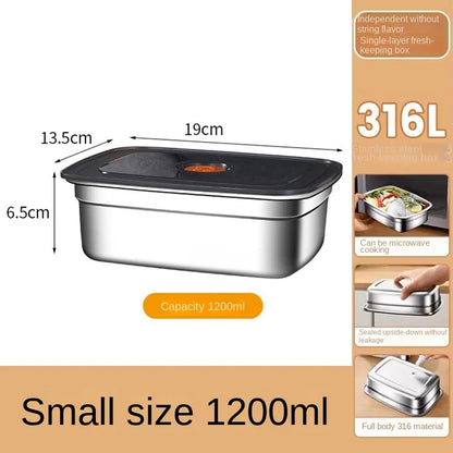 304 Stainless Steel Leak-Proof Bento Lunch Box – Sealed Food Storage Container for Fridge, Freezer & Camping