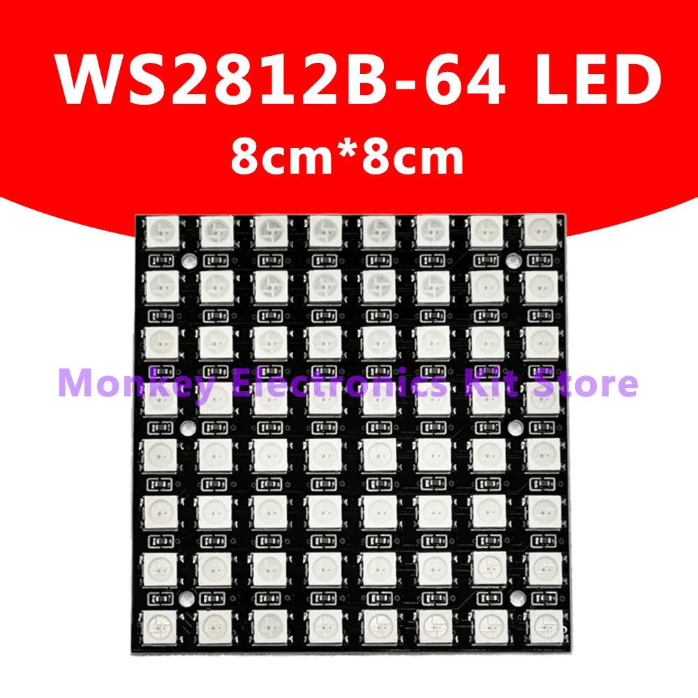 8x8 WS2812 LED Matrix Module – 64-Bit 5050 RGB Programmable Display Panel