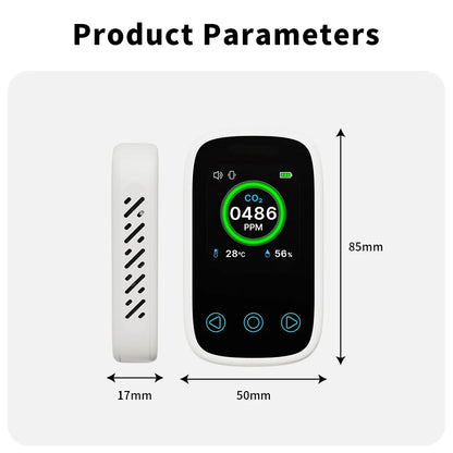 3-in-1 Air Quality Monitor - CO2, CO, Temperature & Humidity Meter with NDIR Sensor, LCD Display & Alarm