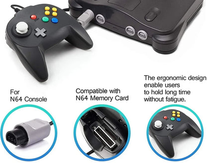 [New Version] 2-Pack N64 Mini Gamepad – Plug & Play Joystick for Nintendo 64 Console (Japan Design)