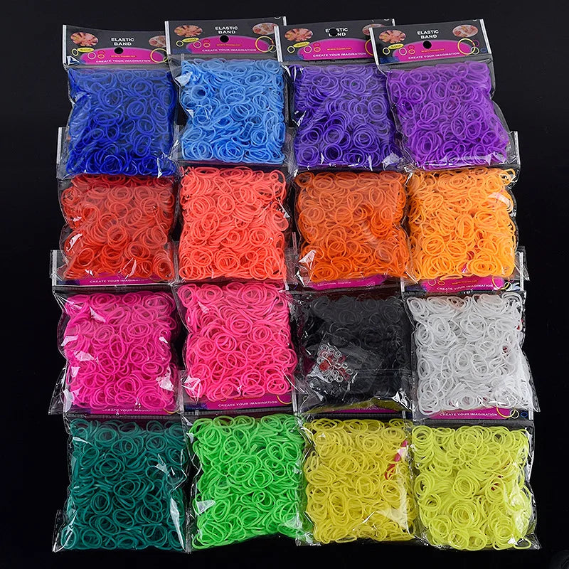 Pantone Color Rainbow Rubber Bands for Loom Bracelets – Western European Style DIY Arts & Crafts Kit
