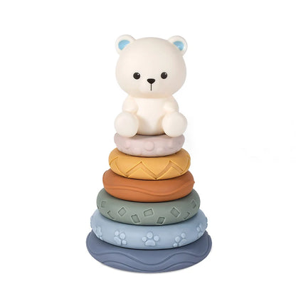 Baby Montessori Sensory Development Set – Koala & Rabbit Stacking Tower, Fine Motor Skills Learning Toys