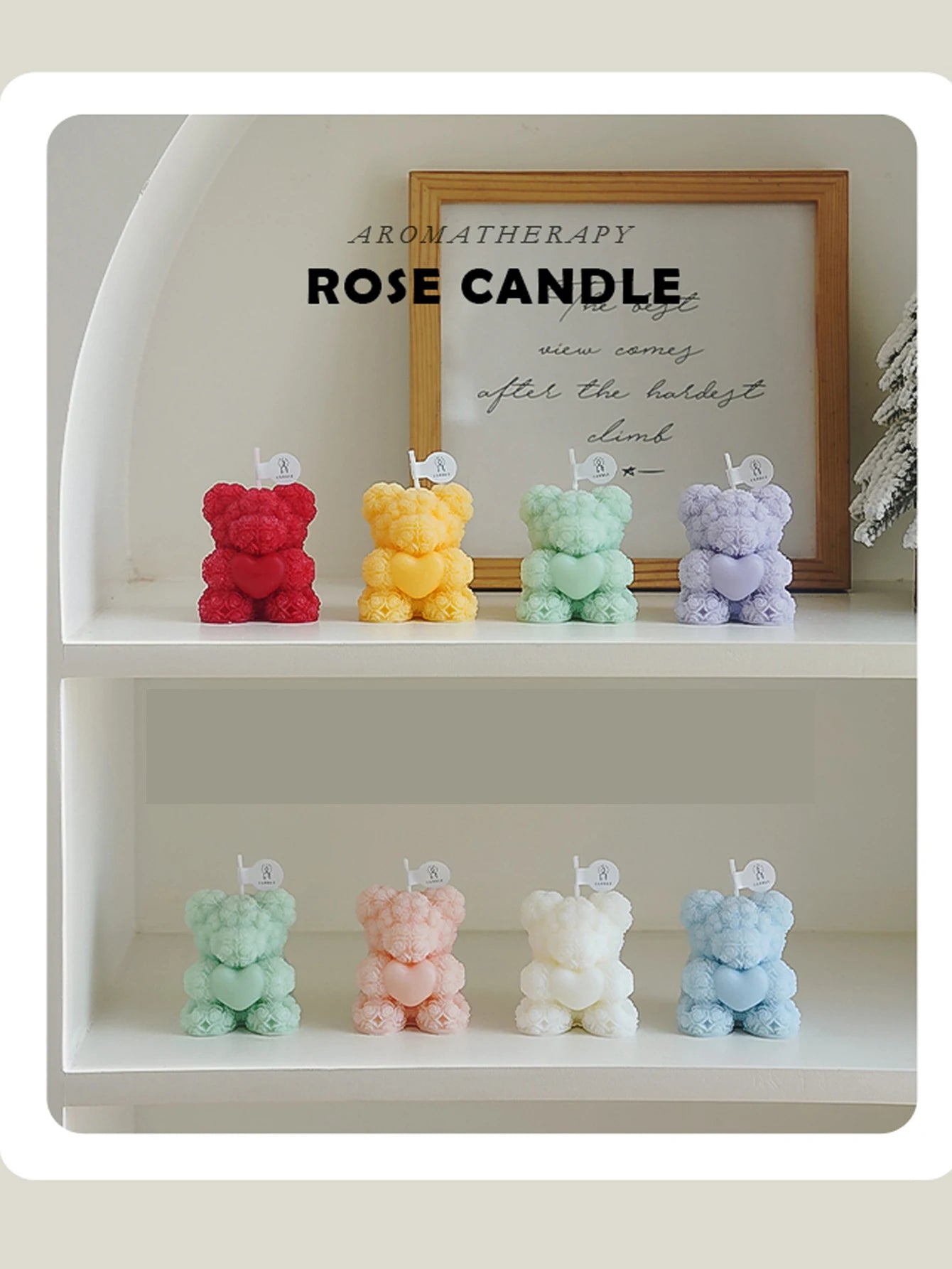 Valentine's Day Scented Candle with Roses & Bears - Perfect for Home Decor & Gift Givin