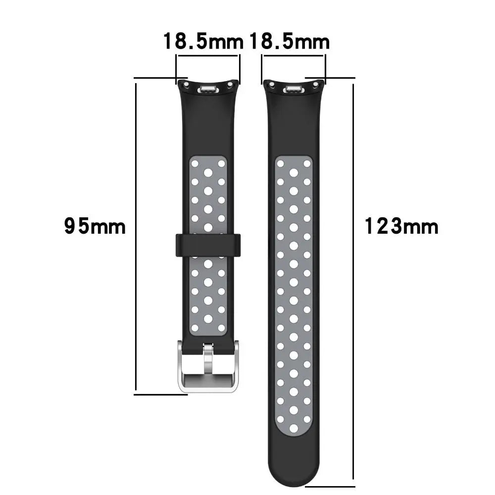 Two-Color Silicone Sport Strap for Xiaomi Mi Band 9 & 8 – Breathable Smartwatch Wristband Accessory
