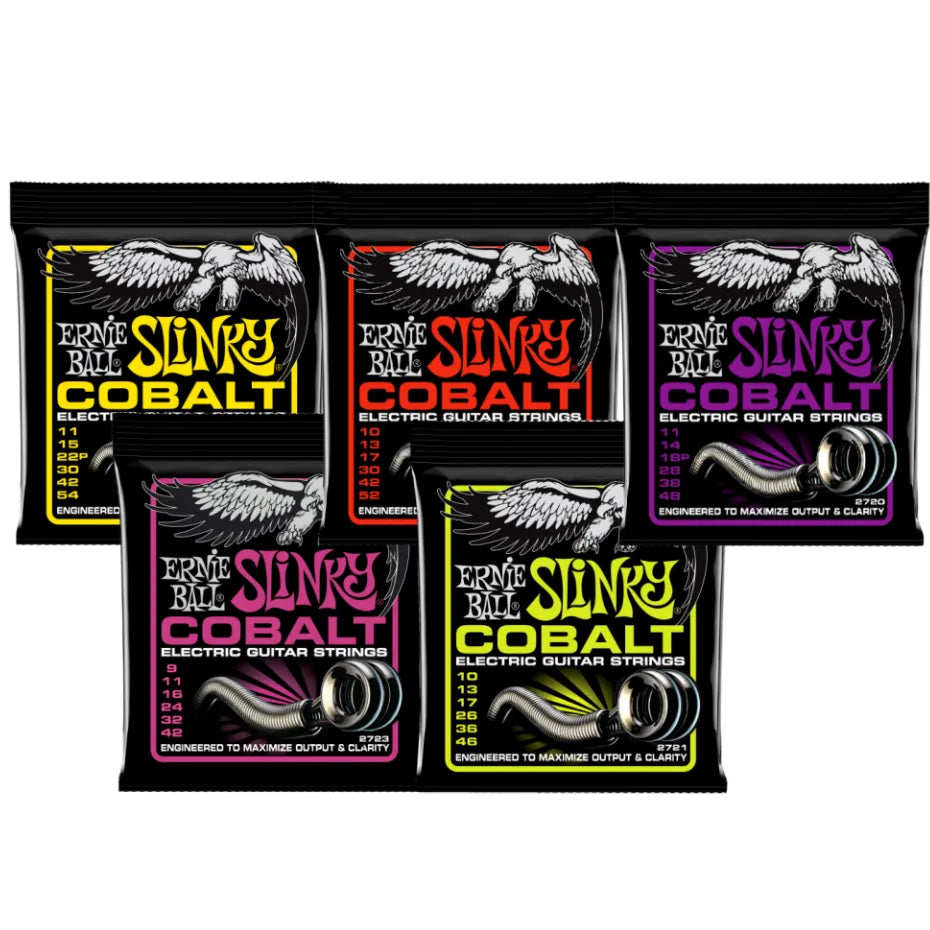 ERNIE BALL 2721 2723 2727 Cobalt Electric Guitar Strings - Rock Musicians' First Choice 6-String Digital String