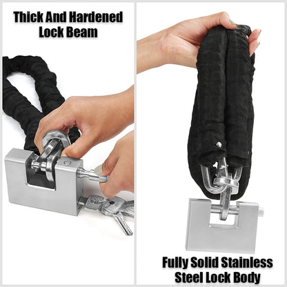 High Security Padlock with 3 Keys – Heavy Duty D-Shaped Lock for Garage Doors, Containers, Gates, and Warehouses
