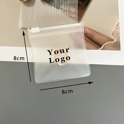 Personalized Transparent EVA Jewelry Zipper Bag – Frosted Plastic Storage Pouch for Ring, Earring, Necklace & Bracelet Packaging