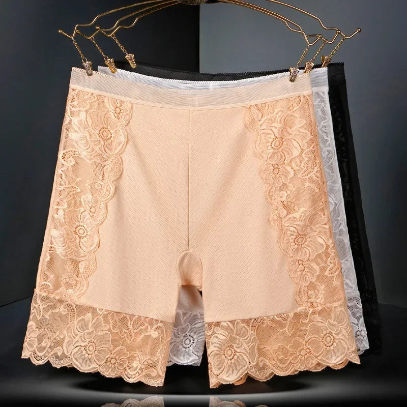 Plus Size Women’s Safety Shorts - Seamless Lace Anti-Chafing Boyshort Underwear for Under Skirts & Dresses