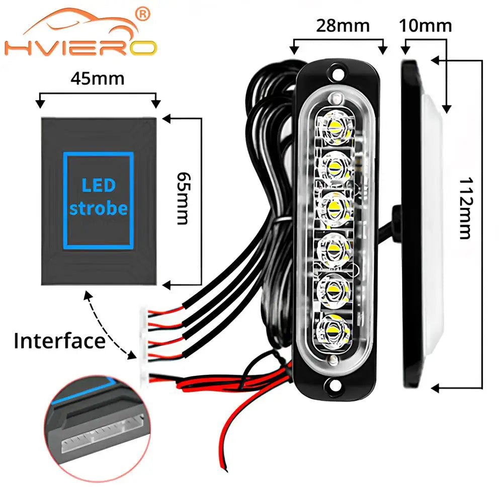 24LED Wireless Car Strobe Emergency Signal Flash Light - 12-24V for Trailers and Trucks, Auto Diode Modification Accessories