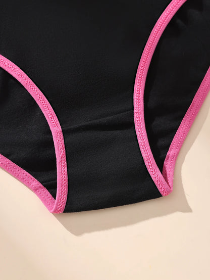 6 Pcs Women’s Cotton Panties Set - Soft Breathable Stretch Briefs Sexy Black Underwear Female Lingerie
