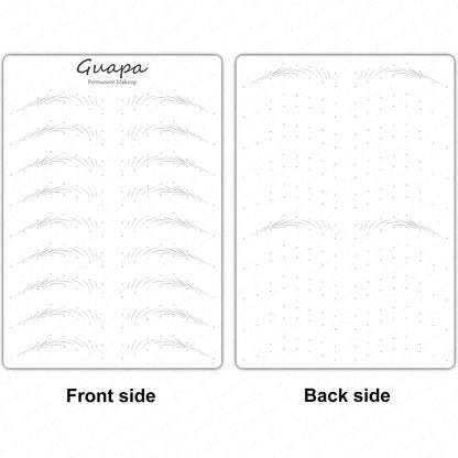Silicone Practice Skin for Permanent Makeup — Double-Sided Latex Sheet with Brows Design for Hair Stroke Training