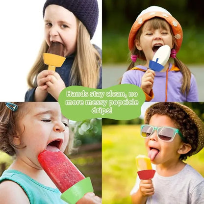 Handheld Drip-Proof Popsicle Holder (1/8PCS) – Anti-Flow Ice Cream Protector with Straw for Kids, Portable Snack Holder