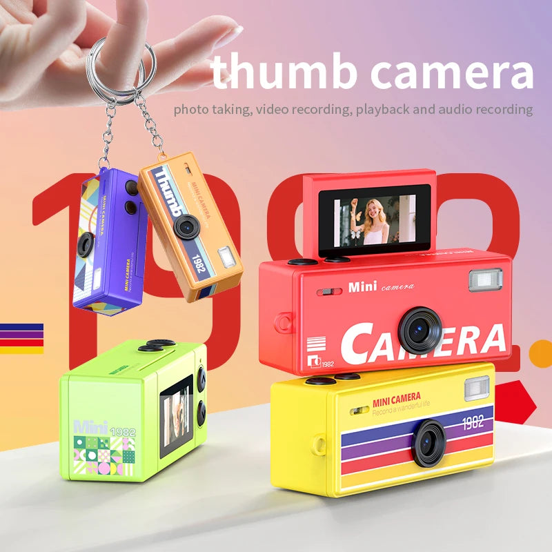 Ourlife Mini Keychain Camera - 0.96-Inch Flip Screen Retro CCD 720P Digital Video Recorder
