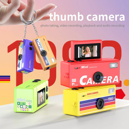 Ourlife Mini Keychain Camera - 0.96-Inch Flip Screen Retro CCD 720P Digital Video Recorder