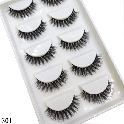 38 Styles 5 Pairs 3D Mink False Eyelashes – Natural Fake Lashes Makeup Beauty Tools