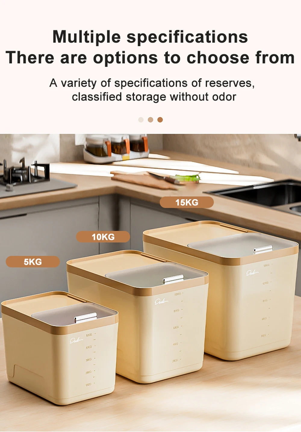 10KG Rice Storage Container & Pet Food Box - Sealed Cereal Dispenser with Buckle, Insect-Proof Grain Organizer for Kitchen