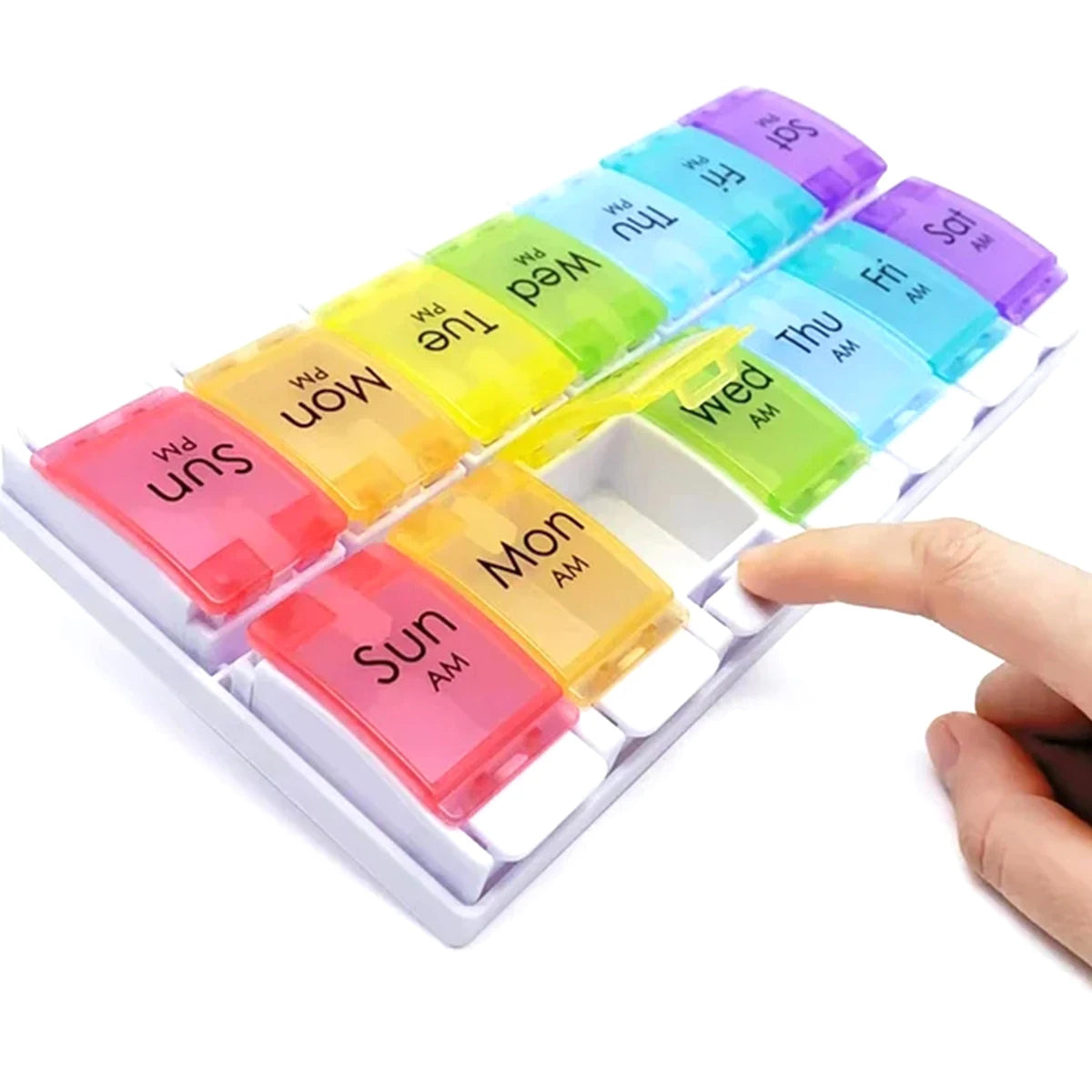 7/14/28-Day Pill Organizer – Weekly & Monthly Medicine Box with Tablet Storage, Splitter & Container Case