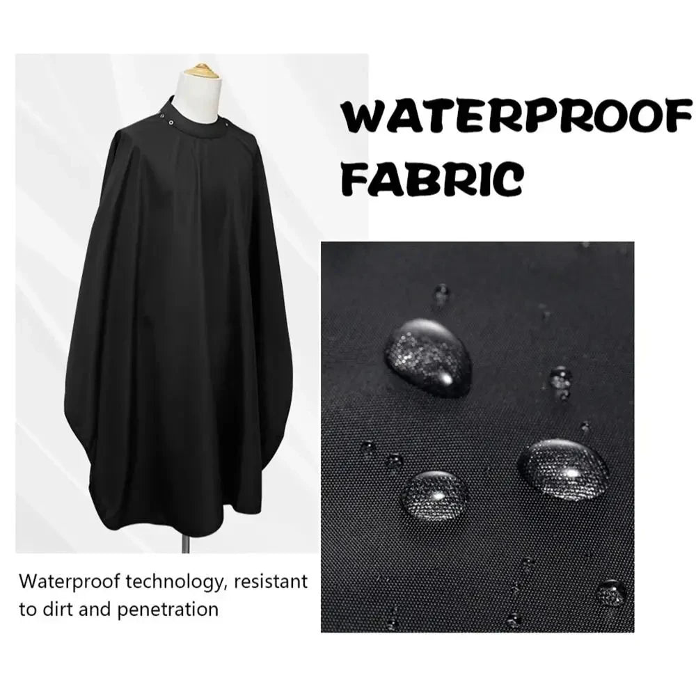 Professional Barber Hair Cutting Cape – Waterproof Transparent Silicone Collar, Anti-Static Salon Cape Eagle Shawl Style