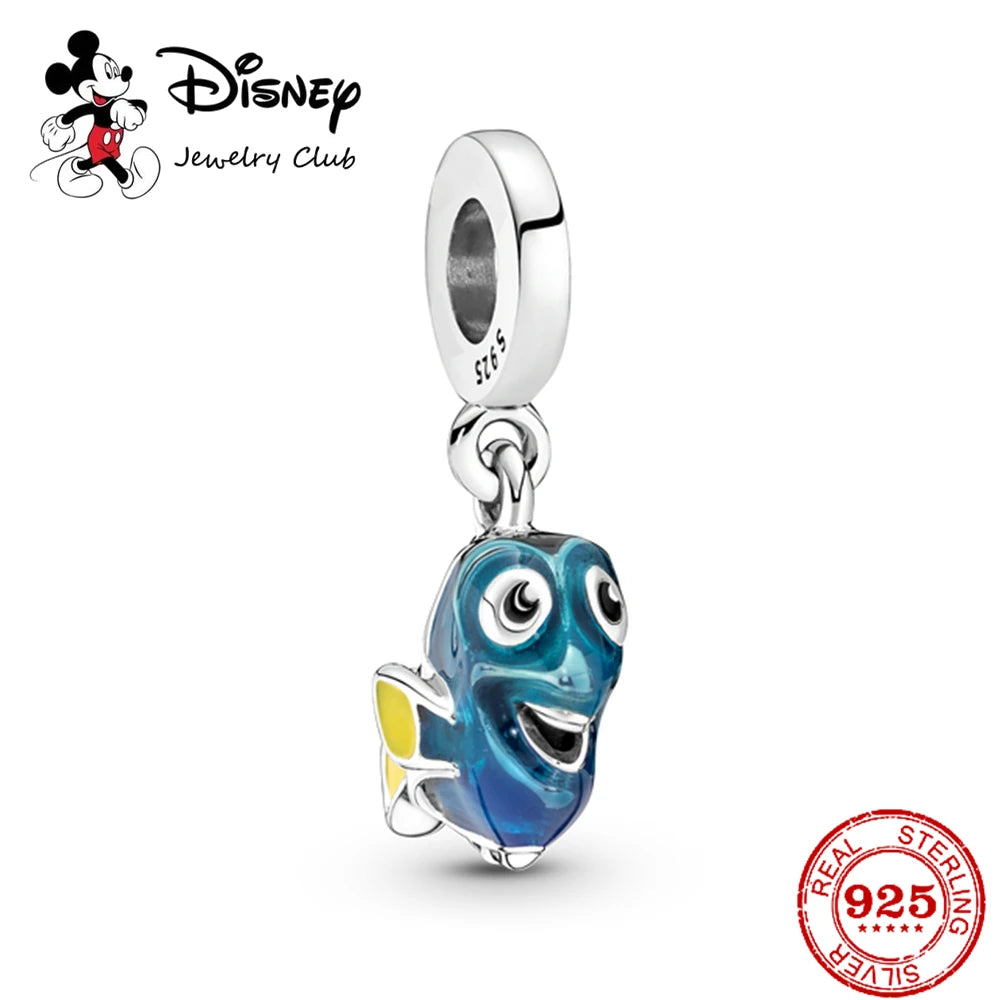 New 925 Sterling Silver Mickey Minnie Vinnie Charm – Beaded Fit for Original Pendant Bracelet, DIY Ladies Jewelry
