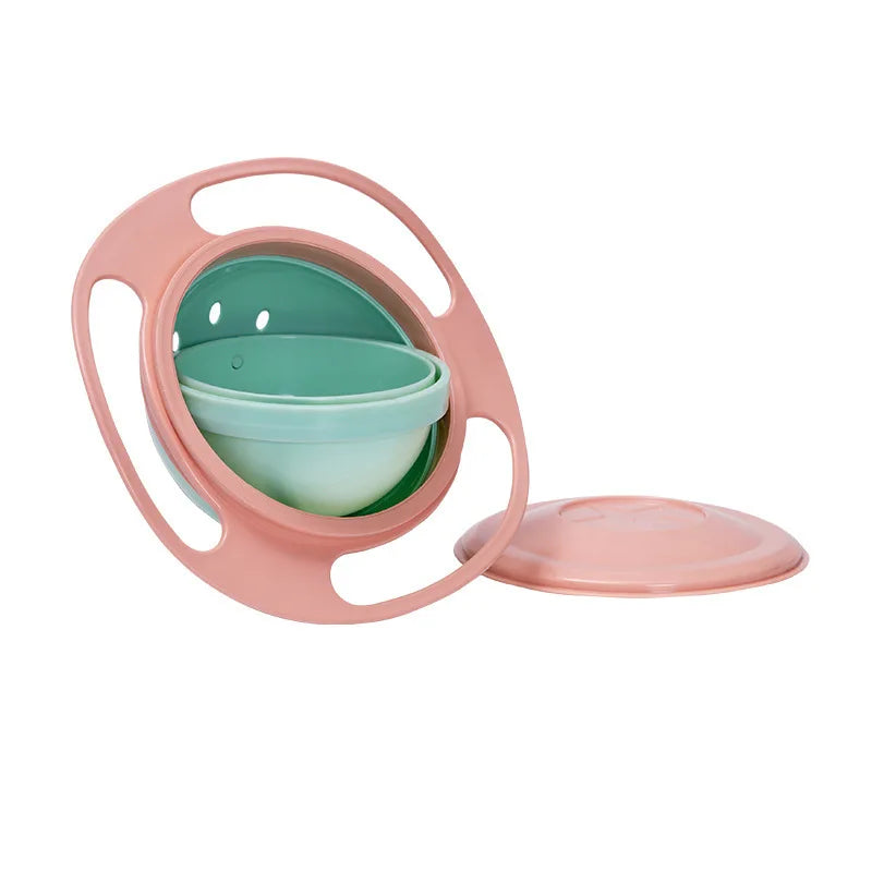 Universal 360° Spill Proof Gyro Bowl - Rotary Balance Feeding Dish for Babies & Kids