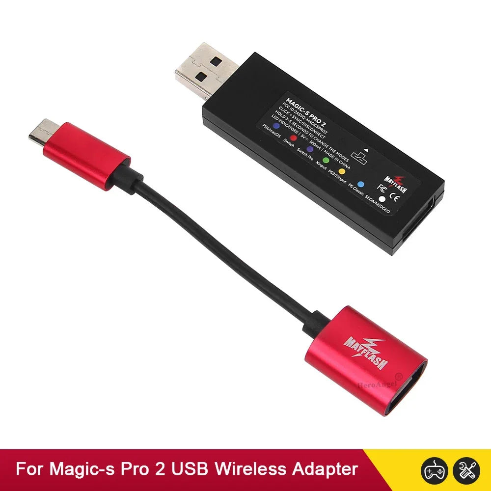 Mayflash Magic S Pro 2 USB Wireless Controller Adapter – JoyCon for NS Pro & Fight Stick for Xbox Series X/S