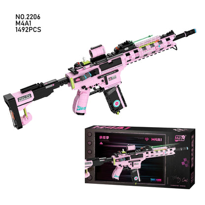 Cool Toy Gun Building Block Set – Mini Plastic Military Weapon Model for Boys’ Assembly & Gifts