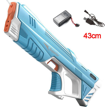 43cm Full Electric Automatic Water Gun – Portable Summer Beach Toy for Boys, Outdoor Fight Game