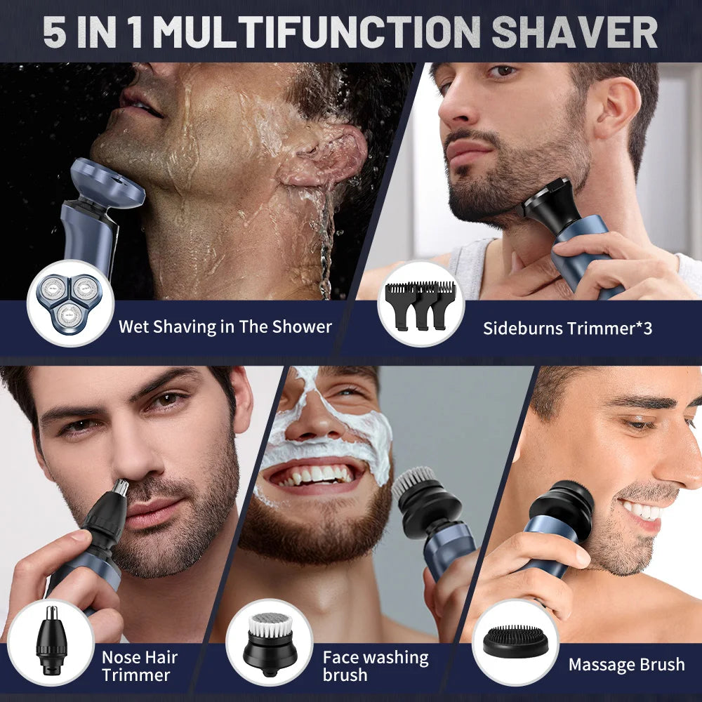Sejoy Electric Razor for Men – 3-Blade Foil Shaver with 7500 RPM High-Speed Motor & Digital Power Display