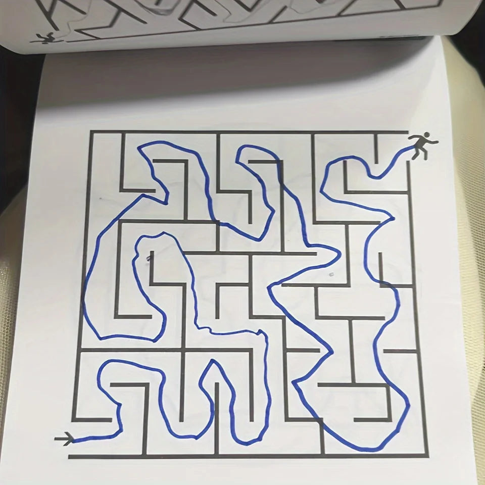 Maze Training Book – Puzzle Game to Improve Concentration, Thinking & Attention, Fun Educational Gift