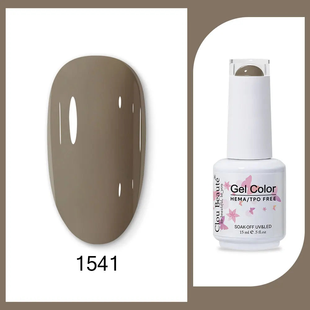 Clou Beaute 15ml Gel Nail Polish Set – Red Black White Green Neon UV Soak-Off Semi-Permanent Nail Varnish Base & Velvet Top Coat