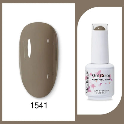 Clou Beaute 15ml Gel Nail Polish Set – Red Black White Green Neon UV Soak-Off Semi-Permanent Nail Varnish Base & Velvet Top Coat