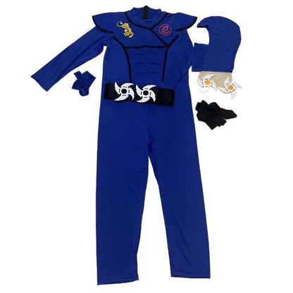 Boy Blue Ninja Cosplay Costume – Halloween Samurai Warrior Outfit, Game Character Clothes, Children's Performance Dress Up