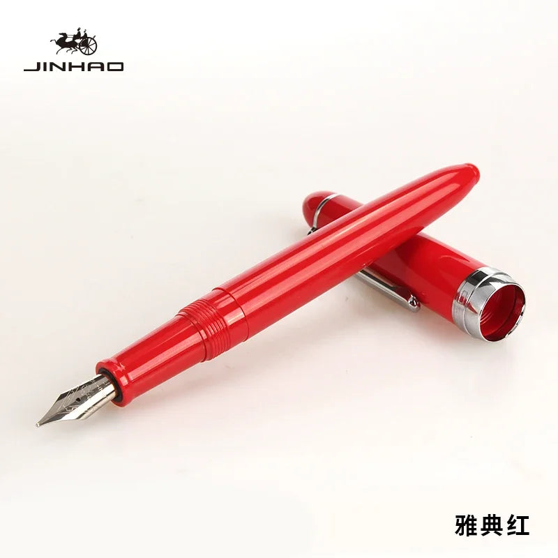 JINHAO 992 Fountain Pen 0.5mm — 12 Color Options, Silver Clip, Student Writing & Office Supplies