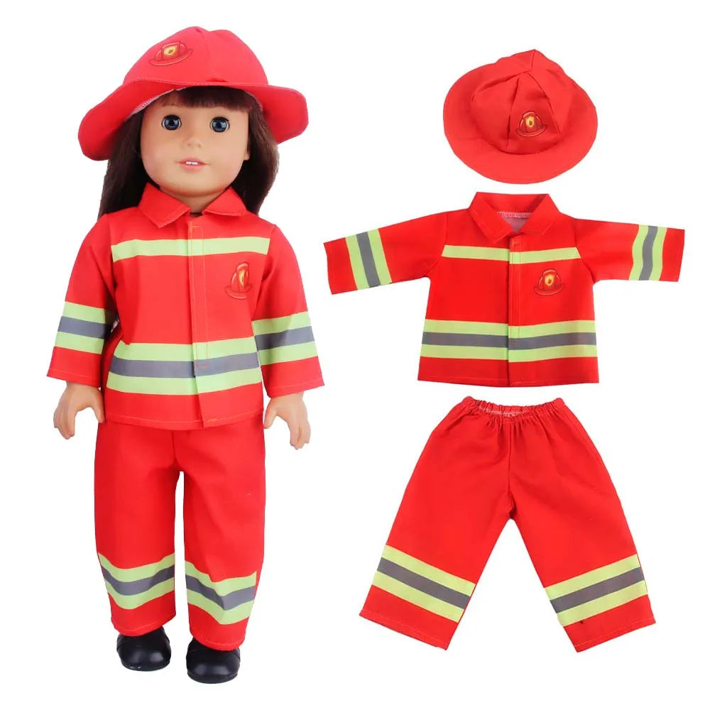 Doll Clothing Set – Firefighter, Student, Graduation, Artist & Athlete Outfits for 18-Inch American & 43cm Baby Newborn OG Girl Dolls