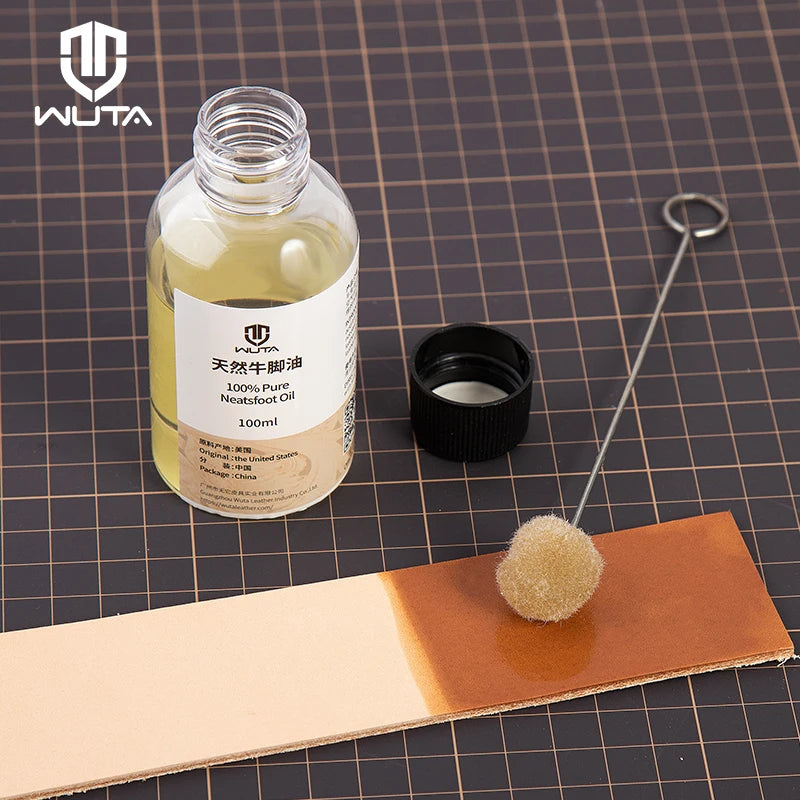 WUTA 100% Pure Neatsfoot Oil Leather Conditioner 30/100ml Softener for Boots Shoes Bags Belts Saddles Restores Dry Leather Care