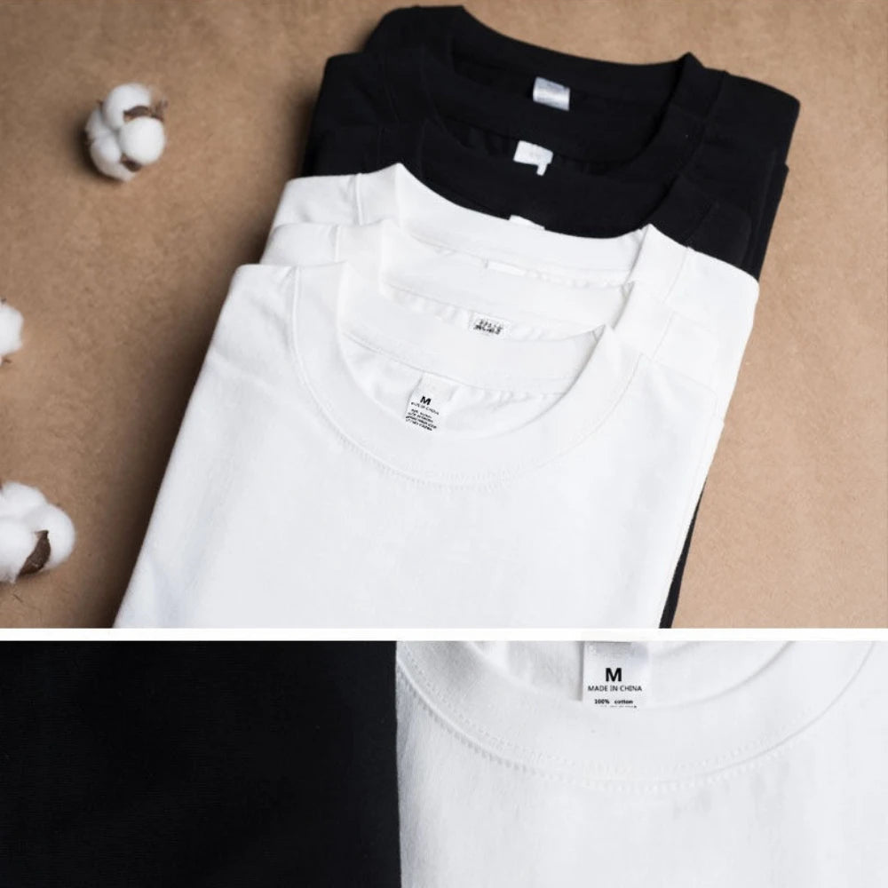 2-Pack Unisex 100% Cotton T-Shirts - Breathable Loose-Fit Short Sleeve Casual Tees
