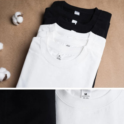 2-Pack Unisex 100% Cotton T-Shirts - Breathable Loose-Fit Short Sleeve Casual Tees
