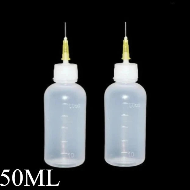 50ml Empty Plastic Precision Needle Bottle – Rosin Flux & 502 Glue Dispenser for Soldering, iPhone Repair & Electronics Tools