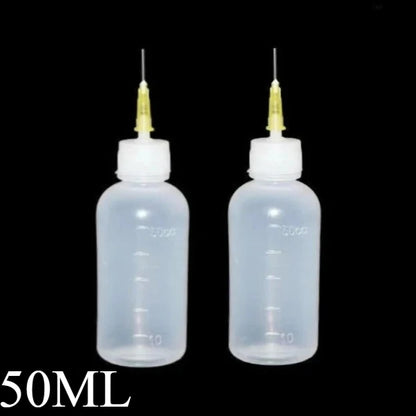 50ml Empty Plastic Precision Needle Bottle – Rosin Flux & 502 Glue Dispenser for Soldering, iPhone Repair & Electronics Tools