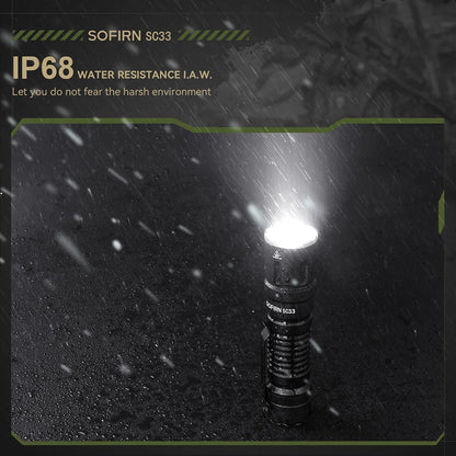 Sofirn SC33 XHP70.3 Tactical LED Flashlight - 5200 Lumens, USB-C Rechargeable 21700 Torch with Tail E-Switch for Outdoor Use