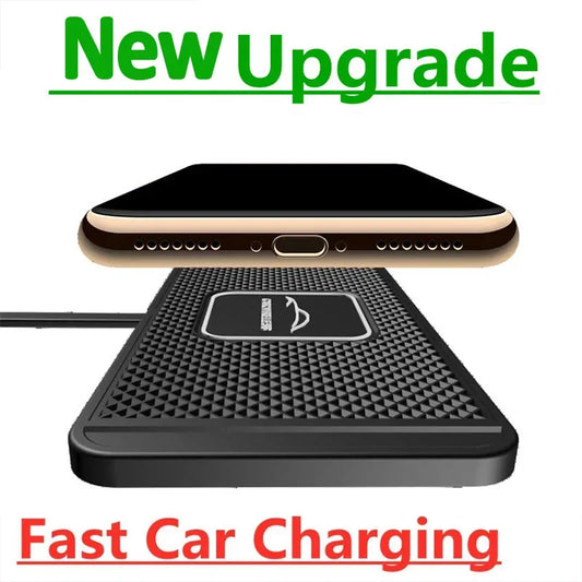 Wireless Charger Car Dock Pad - Fast Charging for iPhone 15, 14, 13, 12, X Pro Max & Samsung S9, S8 - Universal Phone Car Charger